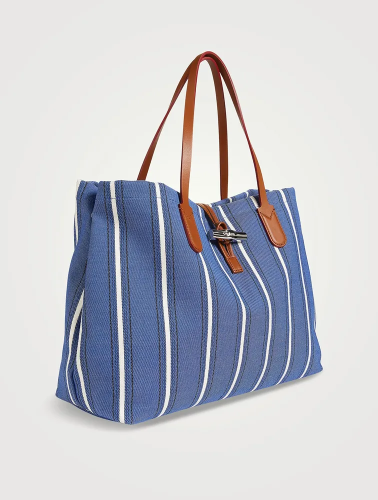 Large Roseau Shoulder Bag In Stripe Print