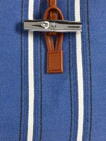 Large Roseau Shoulder Bag In Stripe Print