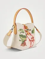 Small Roseau Fleurs Canvas Bucket Bag