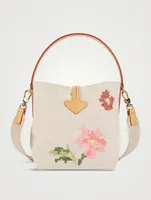 Small Roseau Fleurs Canvas Bucket Bag