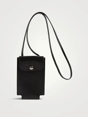 Le Pliage Green Leather Crossbody Phone Case