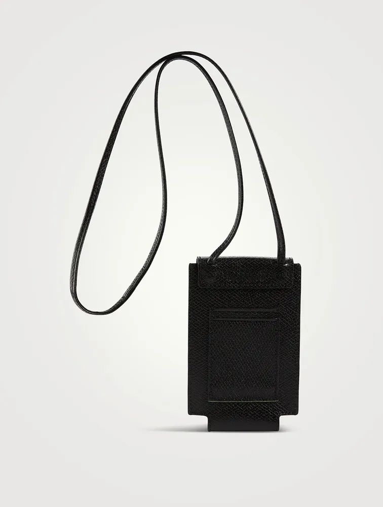 Le Pliage Green Leather Crossbody Phone Case