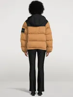 Colourblock Hooded Cotton Puffer Jacket