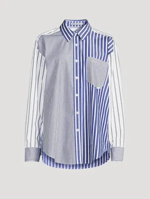 Colourblock Boyfriend Shirt Stripe Print