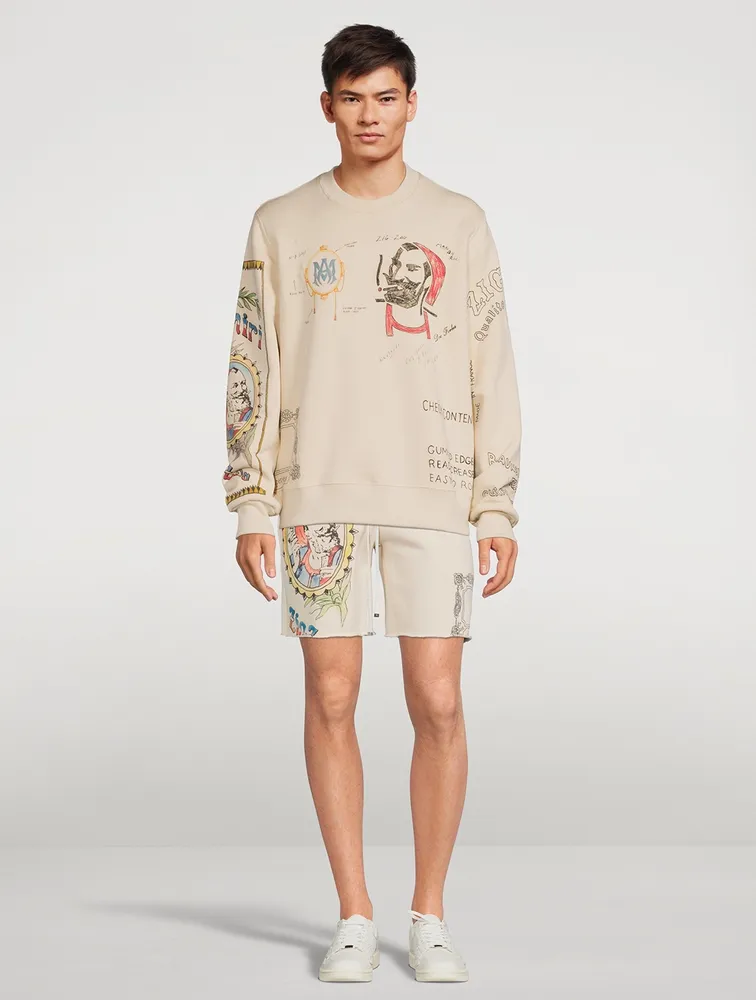 Zig Zag Sketch Sweat Shorts