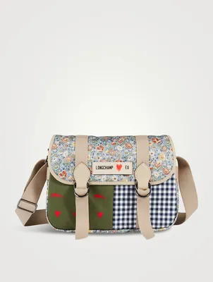 Longchamp x EU Patchwork Canvas Crossbody Bag