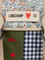 Longchamp x EU Patchwork Canvas Crossbody Bag
