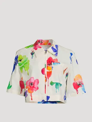 Watercolour Floral Crop Shirt