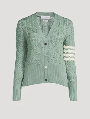 Irish Pointelle Merino Wool Cardigan