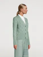 Irish Pointelle Merino Wool Cardigan