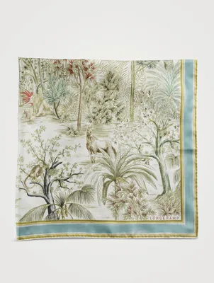 Silk Scarf In Garden Print