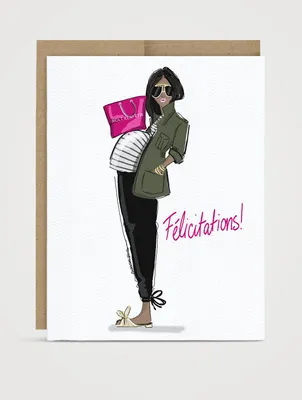 French Magenta Mom-To-Be Card