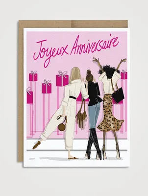 French Window Shoppers Birthday Card