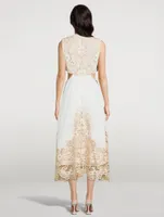 Jeannie Embroidered Midi Dress
