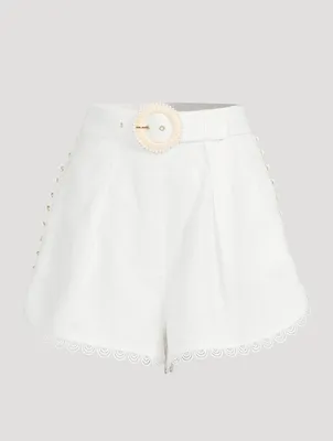 Jude Button Tuck Linen Shorts