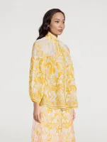 Lyre Puff-Sleeve Blouse