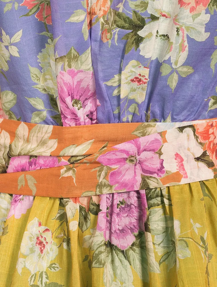 Pattie Wrap Mini Dress In Floral Print