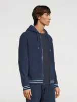 Mathers Cotton Towelling Zip-Up Sweatshirt With Hood