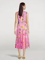 Sleeveless Inset Midi Dress Floral Print