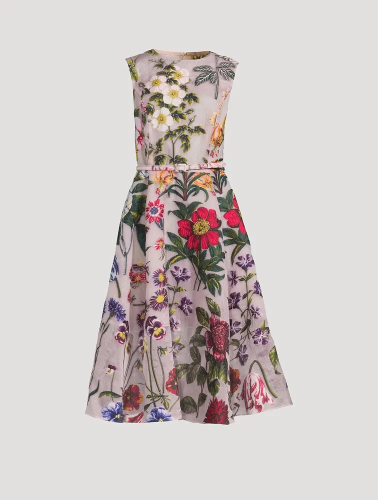 Fil Coupé Floral Midi Dress