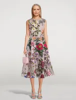 Fil Coupé Floral Midi Dress