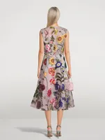 Fil Coupé Floral Midi Dress