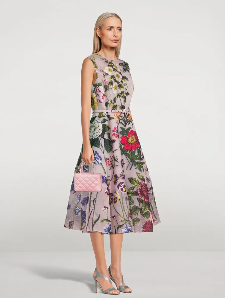 Fil Coupé Floral Midi Dress