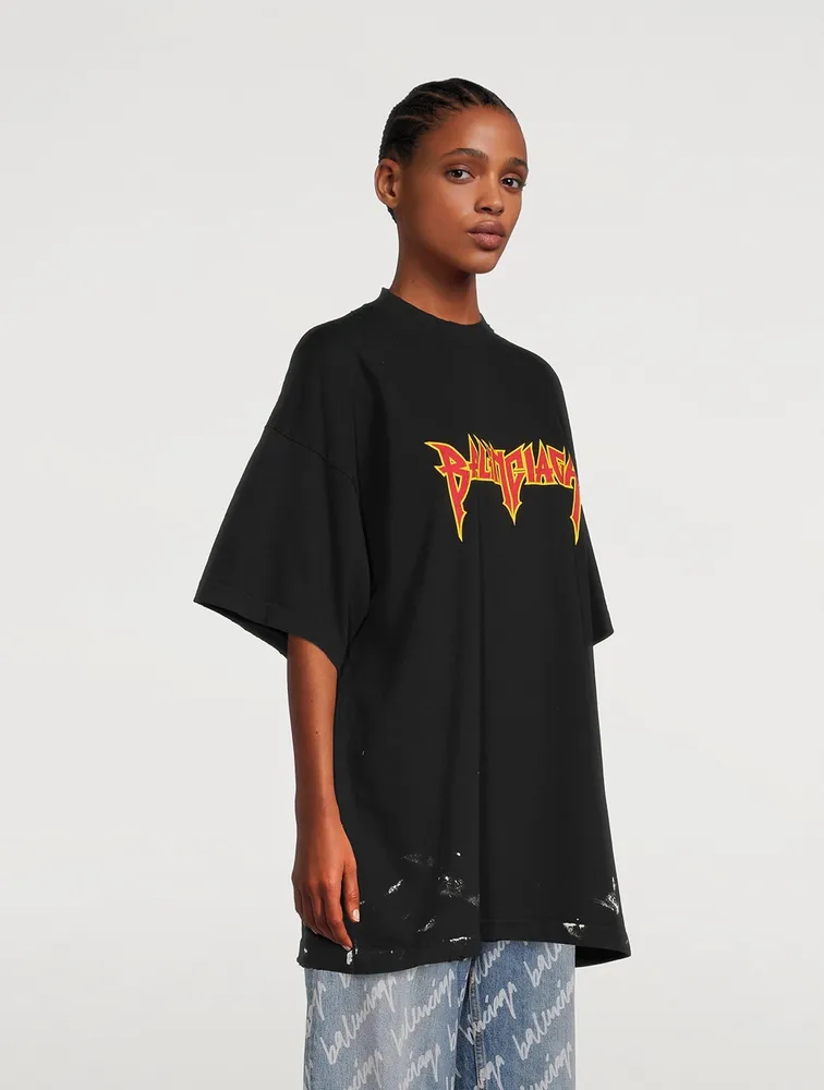 Balenciaga Metal T-shirt Oversized in Black for Men