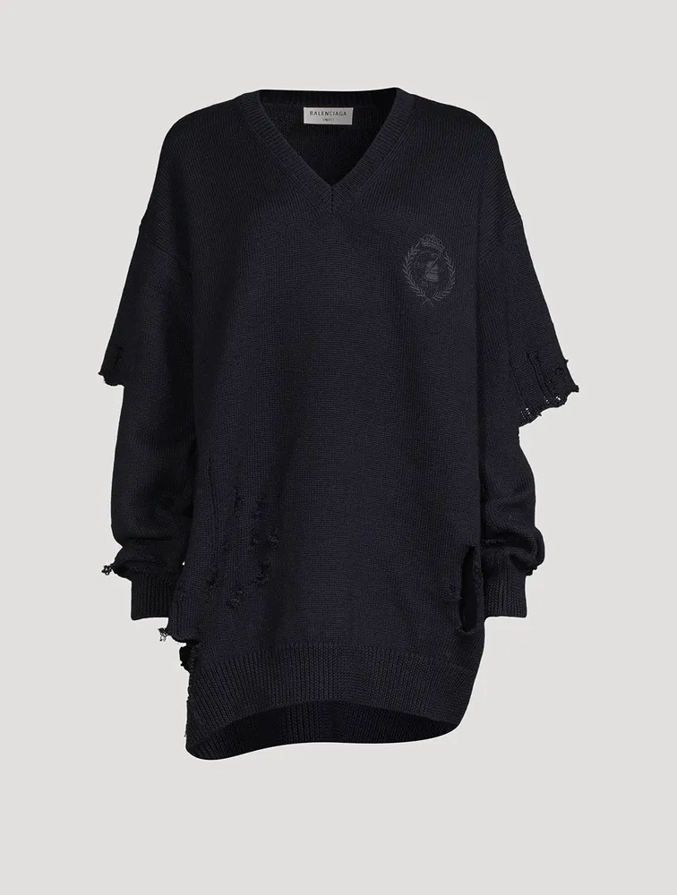 Destroyed Oversized Wool Sweater