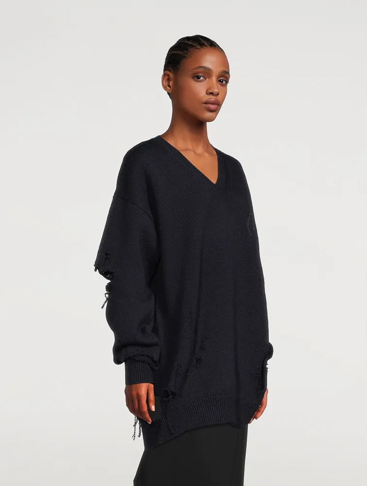 Destroyed Oversized Wool Sweater