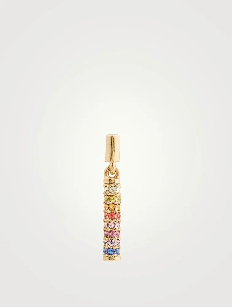 Mini Stick Earrings With Multicolour Crystals