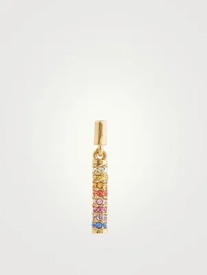 Mini Stick Earrings With Multicolour Crystals