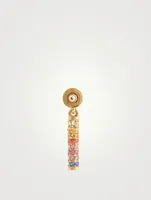 Mini Stick Earrings With Multicolour Crystals