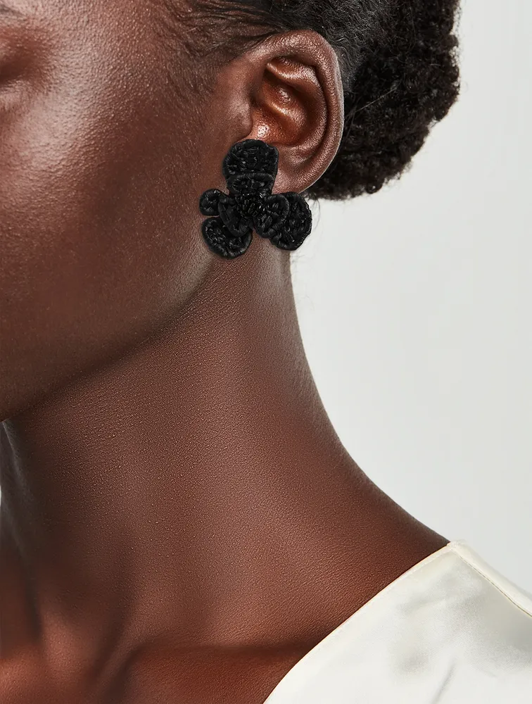 Raffia Flower Earrings