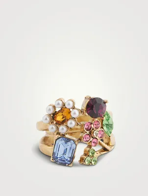 Florentine Ring With Crystals