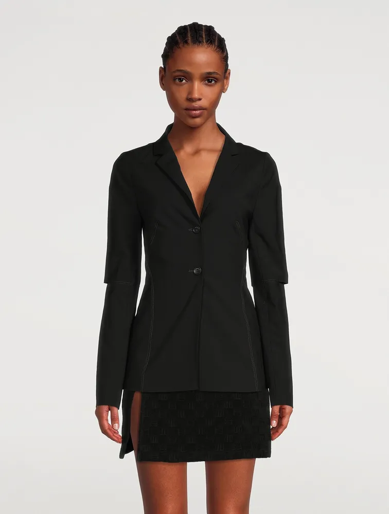 La Veste Melo Wool Stretch Backless Blazer