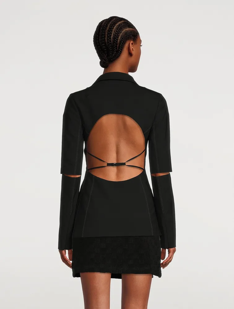 La Veste Melo Wool Stretch Backless Blazer