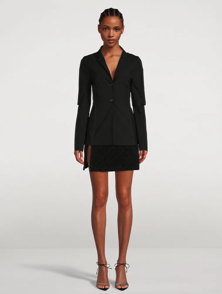 La Veste Melo Wool Stretch Backless Blazer