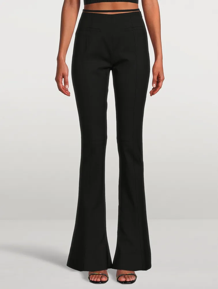 Le Pantalon Tangelo Wool Stretch Pants With Strap