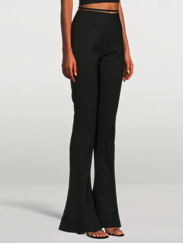 Le Pantalon Tangelo Wool Stretch Pants With Strap