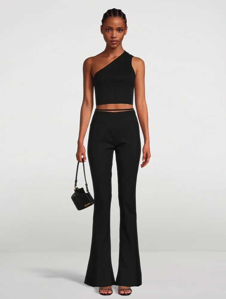 Le Pantalon Tangelo Wool Stretch Pants With Strap