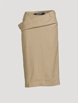 La Jupe Vela Draped Pencil Skirt
