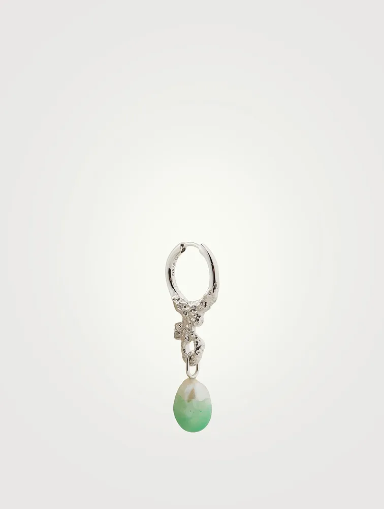 Miran Hoop Drop Earring With Dipped Pearl