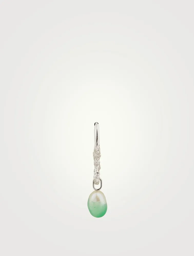 Miran Hoop Drop Earring With Dipped Pearl