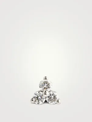 Large 18K Gold Diamond Trinity Earring