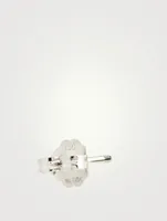 Invisible Set Three Diamond 18K Gold Curve Earring