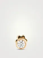 Scalloped Set Diamond Stud Earring