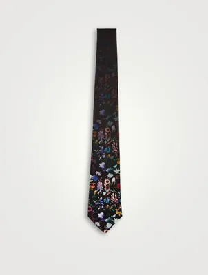 Silk Tie In Floral Print