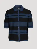 Cotton Polo Shirt Striped Print