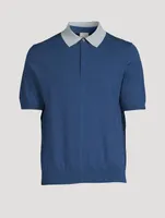 Contrast-Collar Polo Shirt